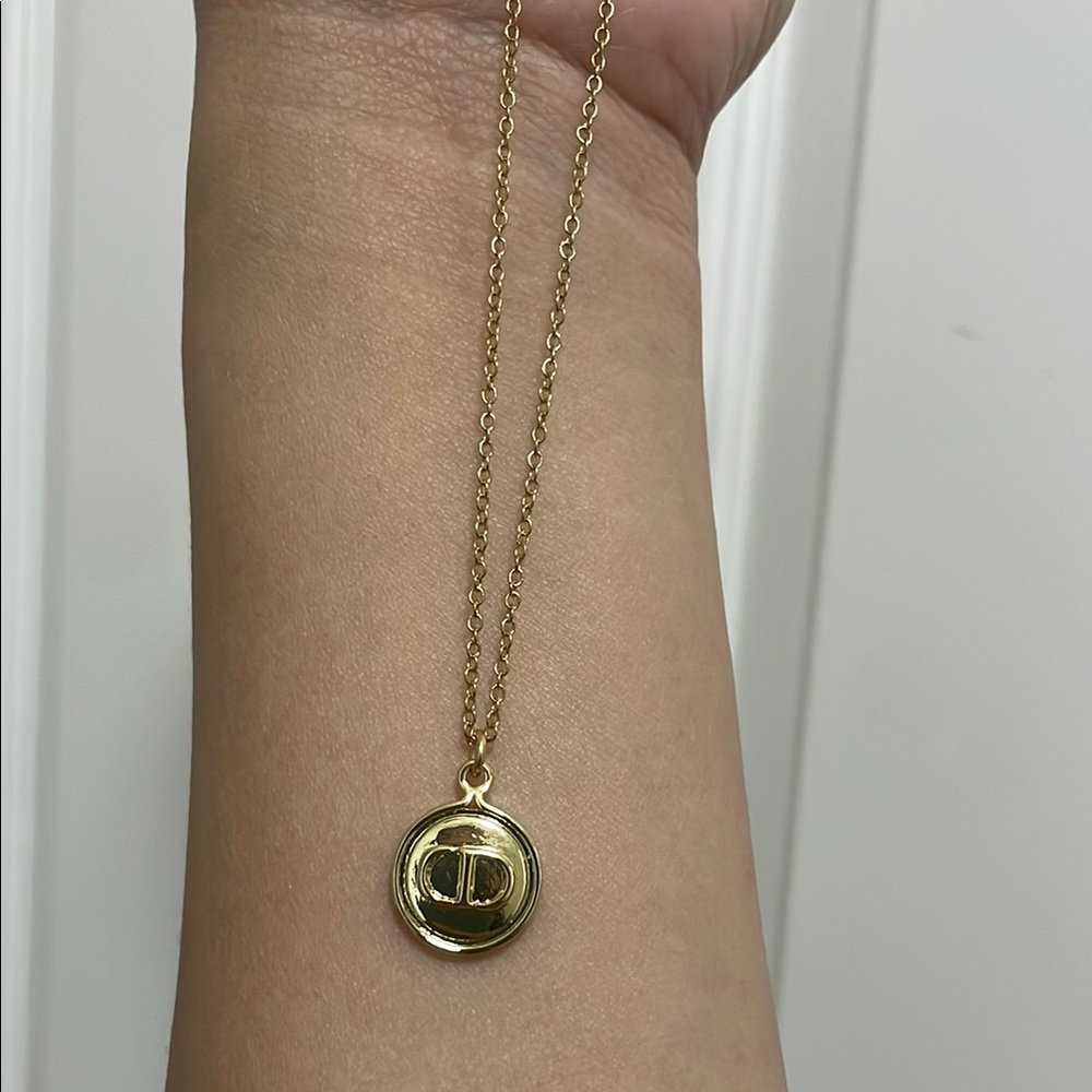 CD Gold Pendant Necklace